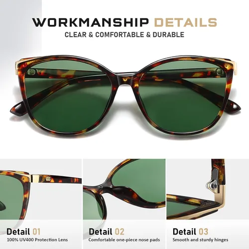 Vista 32 de Gafas de sol de moda ojo de gato para las mujeres moda Cateye UV400 protección gafas CL22017