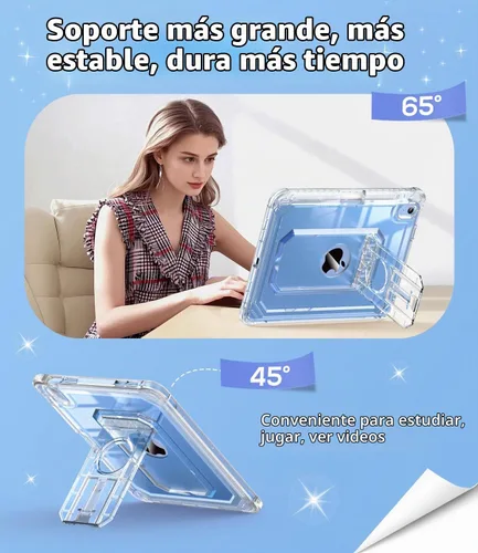 Vista 4 de Cantis Funda para iPad A16 de 11 pulgadas 2025/iPad de 10ª generación 2022 (10.9 pulgadas) con protector de pantalla y soporte para lápices, funda