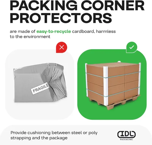 Vista 3 de IDL Packaging Protector de borde de cartón negro de 2 x 2 x 48 pulgadas (paquete de 20) – Protectores de esquinas para envío, almacenamiento