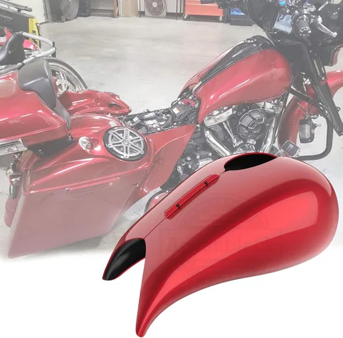 Vista 22 de Cubierta de tanque de combustible estirada para motocicleta Harley, cubiertas de tanque de 1 galón, protectores de combustible. Compatible