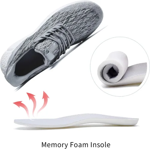 Vista 5 de Slow Man Zapatos de correr para hombre, zapatos de caminar para hombre, de malla de punto, transpirables, zapatos deportivos sin cordones, cómodos
