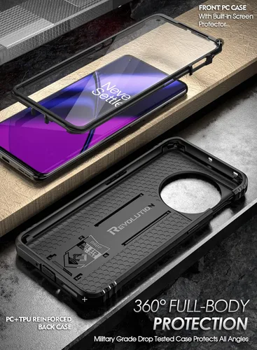Vista 2 de Poetic Revolution - Funda compatible con OnePlus 11 5G de 6.7 pulgadas (versión 2023), cuerpo completo, resistente, a prueba de golpes, con soporte