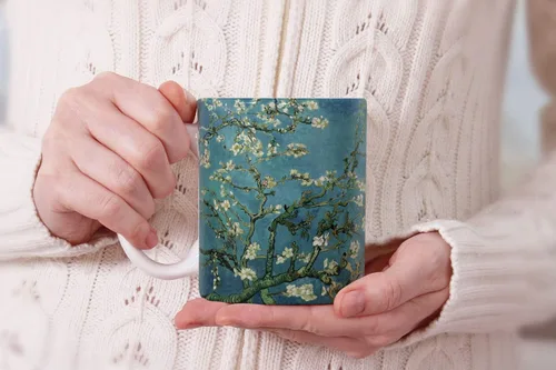 Vista 7 de MUGBREW Classic Art - Taza de café de cerámica de almendra Vincent Van Gogh, 11 onzas