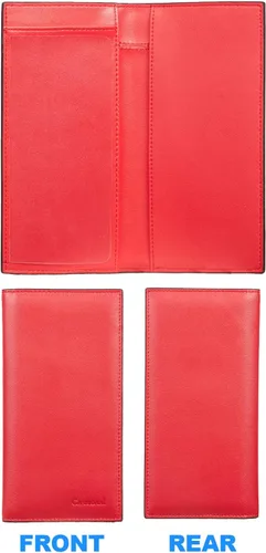 Vista 4 de CASMONAL Funda de cuero vegano para chequera para hombres y mujeres con bloqueo RFID