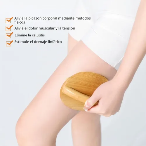 Vista 6 de Herramientas de masaje de terapia de madera, herramienta de masaje para celulitis y cepillo corporal de masaje Professional Meridian Pressure