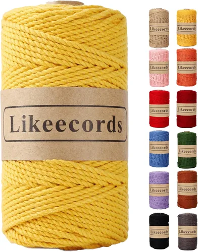 Vista 38 de Likeecords Cordón de algodón para macramé de 3mm x 100 metros, hilo torcido de 3 hebras, cuerda de macramé, hilo de algodón para macramé, cuerda
