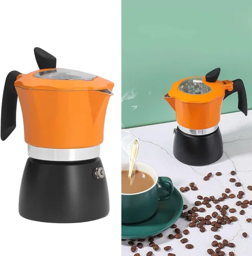 Vista 9 de CHICIRIS Cafetera espresso para estufa, olla de aluminio con parte superior de vidrio, cafetera italiana moca, capacidad de 1 taza, 5.1 fl oz/5 oz