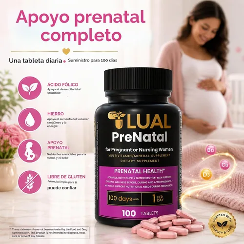 Vista 5 de LUAL Vitaminas prenatales para mujeres con hierro • Multivitamínico