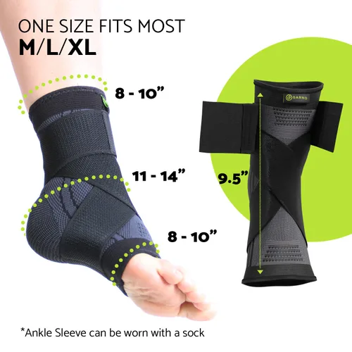 Vista 4 de GARNO Tobillera – Manga de compresión para pies con correas ajustables para hombres y mujeres, fascitis plantar y soporte de Aquiles, alivio