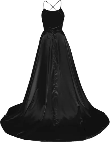 Vista 3 de Vestido sexy con abertura alta para mujer, elegante, hombros descubiertos, corte largo, vestido formal de graduación, con longitud al suelo