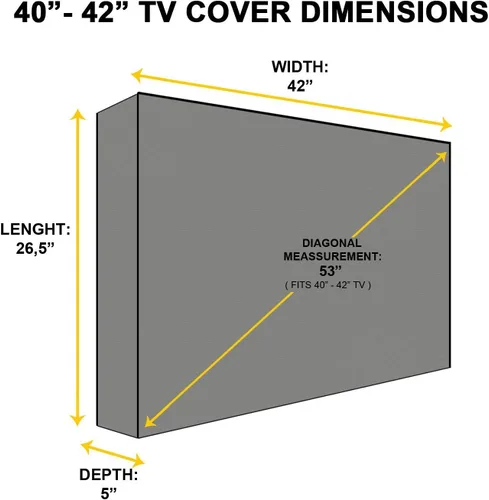 Vista 2 de Funda de TV para exteriores con parte delantera transparente, protector universal resistente a la intemperie para TV de 40 a 42 pulgadas, se adapta