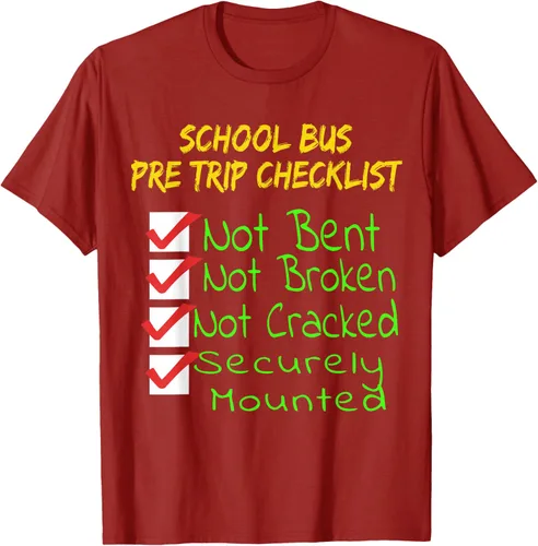 Vista 50 de Camiseta de camionero para conductor de autobús escolar CDL, Negro, S
