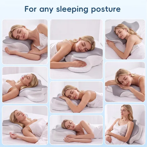 Vista 8 de Almohada cervical para dormir, almohada ergonómica para el cuello
