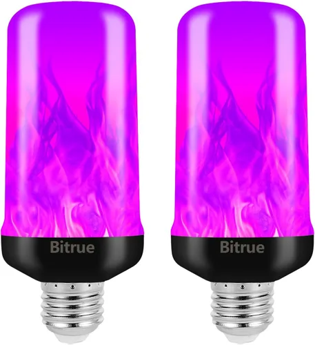 Vista 11 de Bitrue Bombillas LED de Llama, Bombillas de Efecto de Llama Azul de 4 Modos, Bombilla de Luz de Fuego Base E26 con Sensor de Gravedad, Bombillas