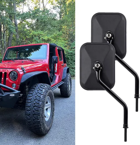 Vista 2 de Xislet - Reemplazo de espejo para puertas fuera para Jeep Wrangler JK CJ YJ JL & Unlimited, espejos laterales sin puerta - Instalación más rápida