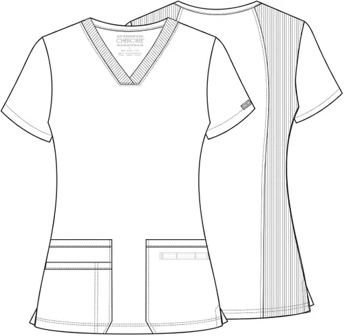 Vista 7 de V-Neck Womens Scrubs Top Workwear Originals with Rib-Knit Back Panels WW645