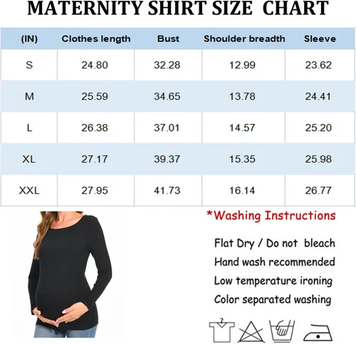 Vista 6 de Camisa de maternidad Cuello redondo Manga larga Ropa de embarazo