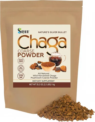 Vista 17 de Sayan Siberian Pure - Polvo de chaga grueso crudo de 4 onzas / 3.99 oz – Té súper antioxidante cosechado en bosque silvestre de primera calidad