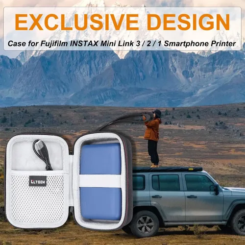 Vista 8 de Funda LTGEM para impresora Fujifilm Instax Mini Link 3/2/1 Smartphone Negro /Gris