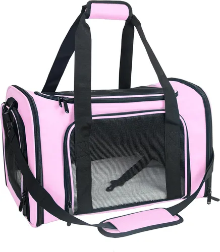 Vista 25 de Transportador de lados suaves para perros y gatos pequeños y medianos, aprobado por la aerolínea TSA, plegable, para mascotas, color negro