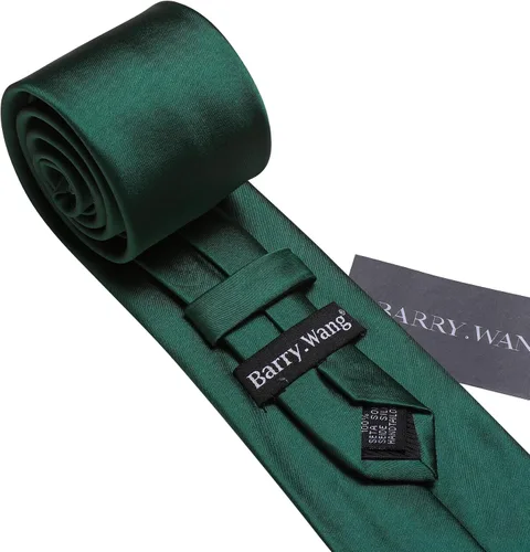 Vista 7 de Barry.Wang Conjunto de corbata de seda tejida para hombre, gemelos formales para boda, talla única