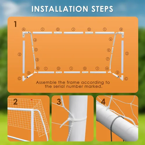 Vista 3 de SHANTRA Portería de fútbol de 12 x 6/10 x 6.5/8 x 5/6 x 4 pies para patio trasero, redes de fútbol de tamaño completo para niños y adultos, portería