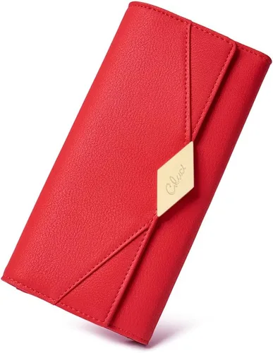 Vista 22 de CLUCI Cartera de cuero triple grande para mujer