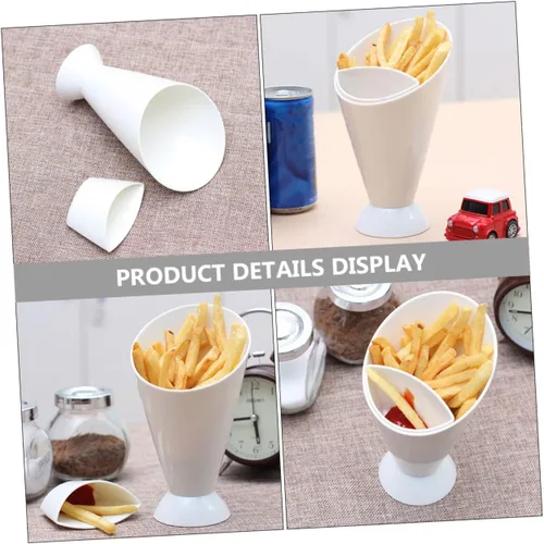 Vista 2 de Happyyami 6 unids Fritas Papas Fritas Taza de Ensalada Mini Alimentos Bandeja de Huevo Para Mini Postres Fry Fría Fría Taza de Inmersión de Cerámica