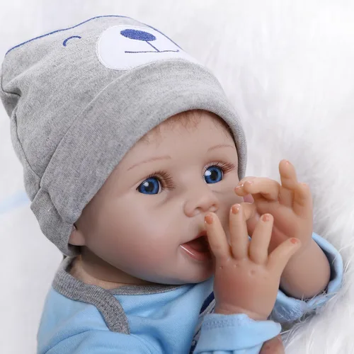 Vista 5 de iCradle Muñeca realista de 18 pulgadas y 17.7 in Reborn Baby Doll de silicona suave para niños de 3 años en adelante