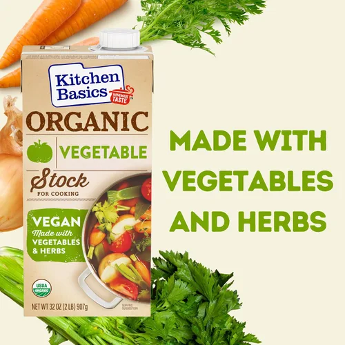 Vista 3 de Kitchen Basics Caldo de verduras orgánicas, 32 onzas (paquete de 12) Sin sabores artificiales, vegano, sin gluten