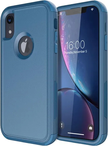 Vista 14 de Diverbox Funda para iPhone XR [Protector de Pantalla de Vidrio Templado] [A Prueba de Golpes] [A Prueba de Caídas] Funda de Teléfono de Protección