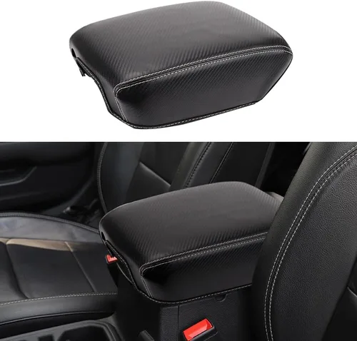 Vista 40 de Funda para el reposabrazos de la consola central, de piel, antiarañazos, de protección, accesorios de decoración interior, para Tesla Model 3 Negro