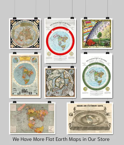 Vista 5 de Mercators 1595 - Póster artístico de pared con diseño de mapa de la tierra plana de las regiones del polo norte Septentrionalium Terrarum, póster
