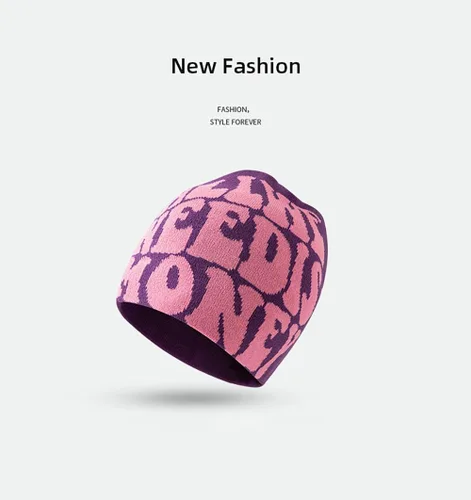 Vista 3 de Mujeres Hombres Y2K Beanie Hat Letra Impresión Sombrero de Punto Sombrero de Lana Cálido Sombrero Casual Deportes Pullover Sombrero Moda Hip Hop