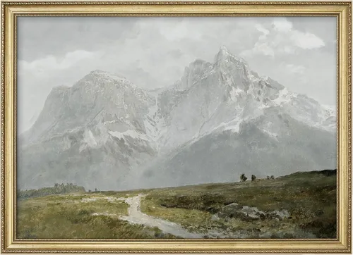 Vista 125 de MUDECOR Lienzo enmarcado prémium para pared, pinos nevados en bosque de invierno, ilustraciones modernas, arte contemporáneo, escénico, divertido