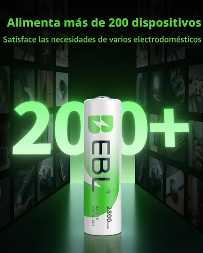 Vista 7 de EBL Baterías recargables AA de 2800 mAh Ready2Charge de calidad AA - 16
