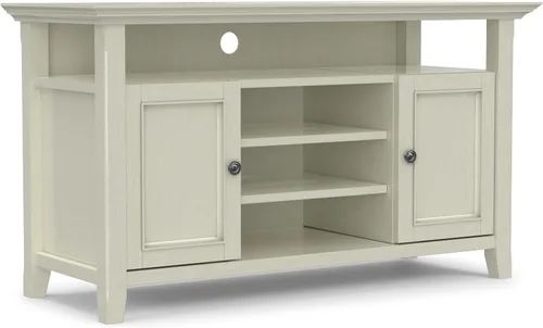 Vista 26 de SIMPLIHOME Amherst - Soporte de TV de transición de madera maciza de 72 pulgadas de ancho, estilo rústico marrón envejecido, para televisores
