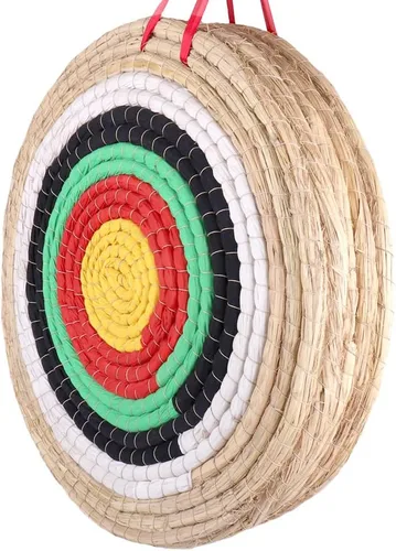Vista 9 de Objetivos de tiro al arco Dostyle tradicionales de paja sólida redonda con cara de cuerda de tres capas para práctica de tiro con arco