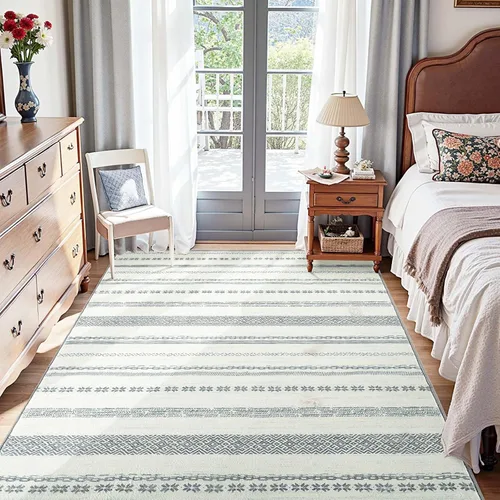 Vista 8 de jinchan - Tapete de pasillo marroquí de 2 x 6 pies con líneas, bohemio, lavable, para cocina, suave, geométrico, de lana sintética, antideslizante