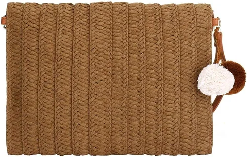 Vista 3 de MilkyWay Bolso de mano tejido bolso de mano de paja para verano playa fiesta bolso de paja tejido sobre