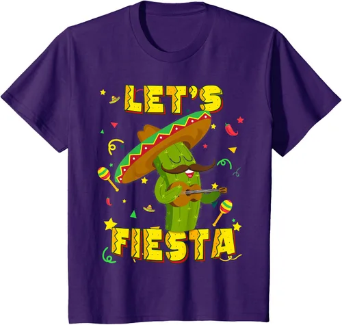 Vista 21 de Cinco De Mayo - Camiseta de regalo con sombrero de cactus Let's Fiesta, Negro, S