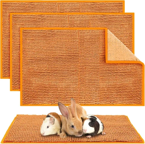 Vista 24 de Amylove 4 piezas de forro para jaula de conejillo de indias, ropa de cama para conejillo de indias, alfombrilla para puerta de perro para patas