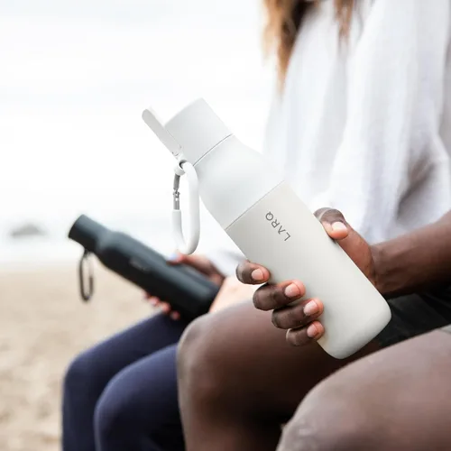 Vista 6 de LARQ Botella filtrada – Botella de agua aislada de acero inoxidable sin BPA con tecnología Nano Zero y filtros de larga duración, granito blanco, 25