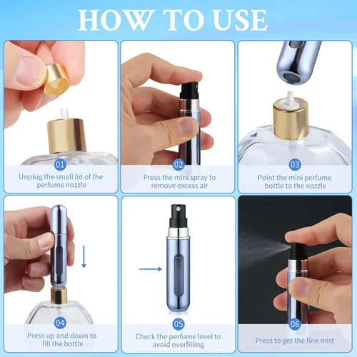Vista 12 de 4PCS botella de perfume de viaje recargable, mini atomizadores