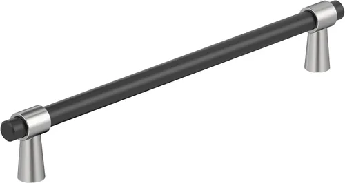 Vista 39 de Amerock BP37385FBG10 Mango de gabinete negro mate/níquel satinado Mango de gabinete de 3 pulgadas (76 mm) de centro a centro Mergence