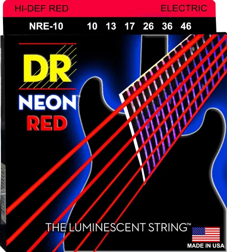 Vista 12 de DR Strings NBE-9 - Cuerdas para guitarra eléctrica de color azul neón de alta definición, cuerda ligera, 9-42