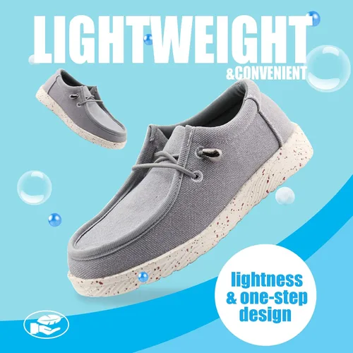 Vista 3 de firelli Mocasines de lona para niños y niñas, zapatos escolares para caminar