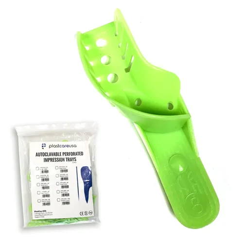 Vista 14 de Bandejas de impresión dental grandes inferiores - Juego de bandejas de impresión perforadas autoclavables - Tamaño número 2 (Bolsa de 12)