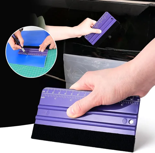 Vista 8 de NEWISHTOOL Pro Wrap Tool Esponja Rodillo de costura Remache Rueda Rodante Heat-Resistant Wrap Roller Alloy Handle Foam Refill Squeegee for Vinyl