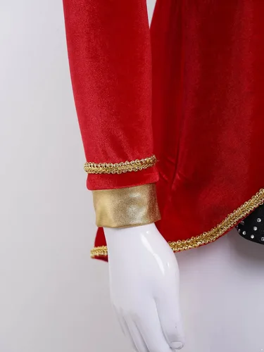 Vista 6 de Disfraz de maestro de anillos de circo para niñas y niñas, vestido de leotardo con lentejuelas y leotardo